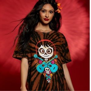 Disney Pixar Coco Miguel Tie Dye Girls Oversized T Shirt